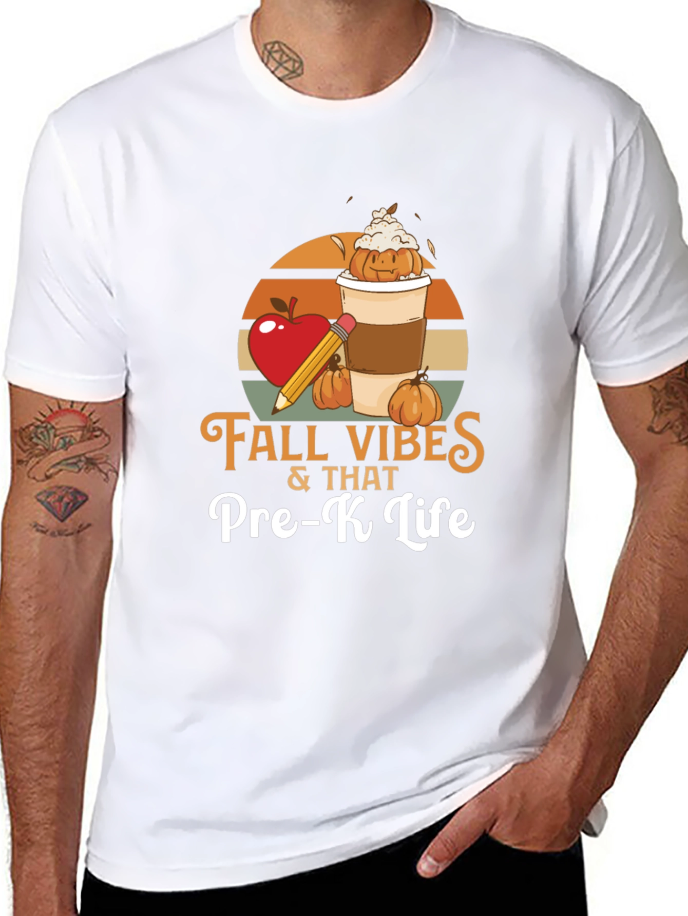 Fall Vibes Pre-K Teacher Shirt - Autumn School Tee