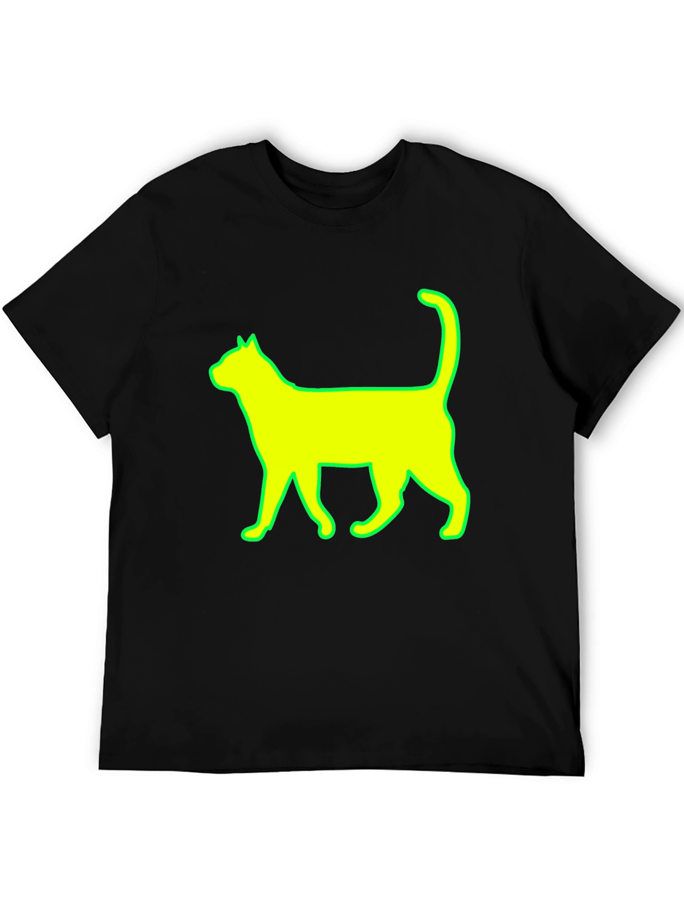 Cat Silhouette Graphic Tee - Stylish Black T-Shirt