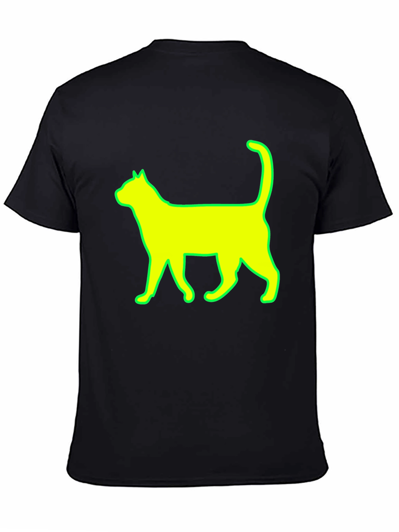 Cat Silhouette Graphic Tee - Stylish Black T-Shirt