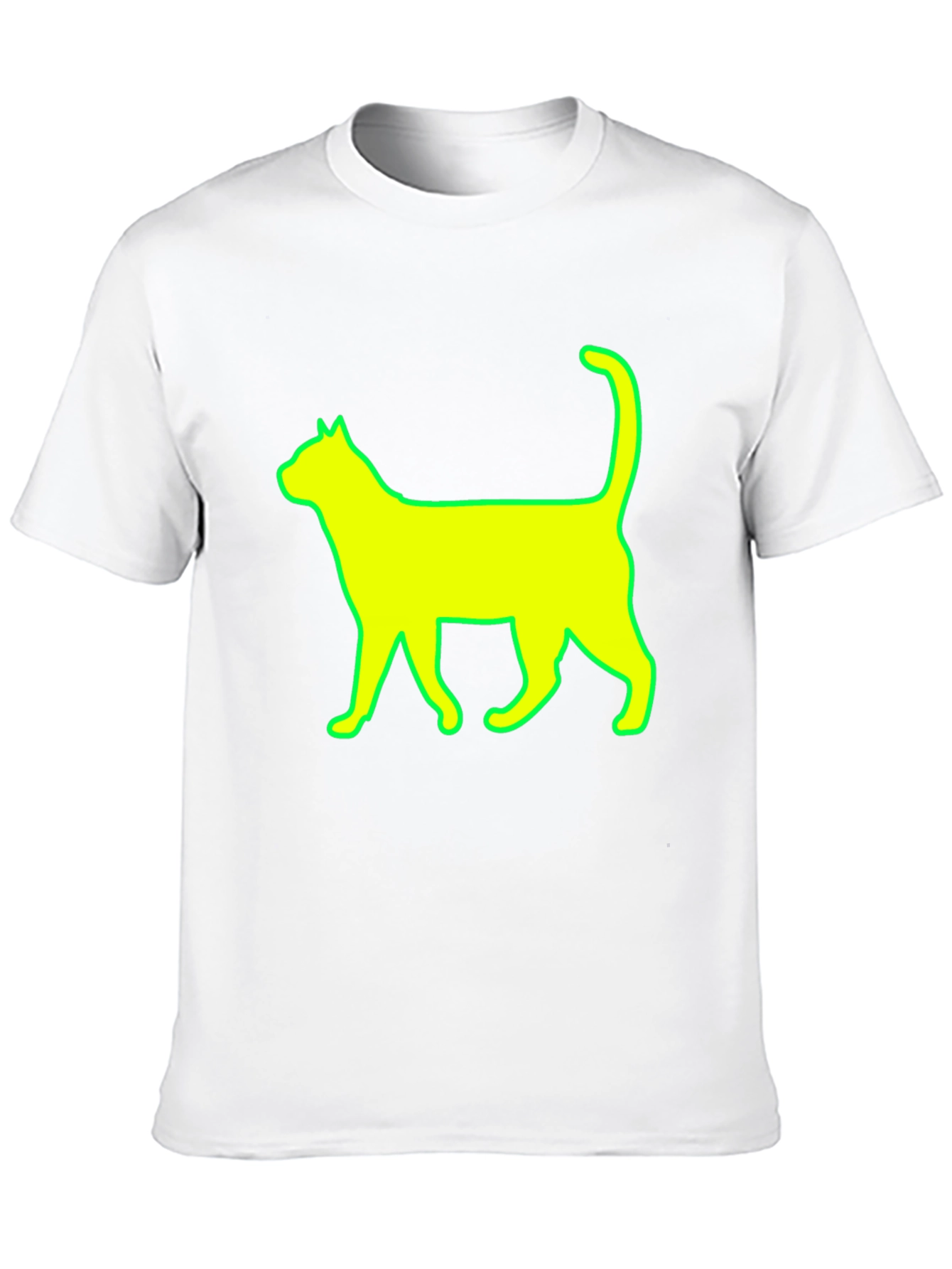Cat Silhouette Graphic Tee - Stylish Black T-Shirt