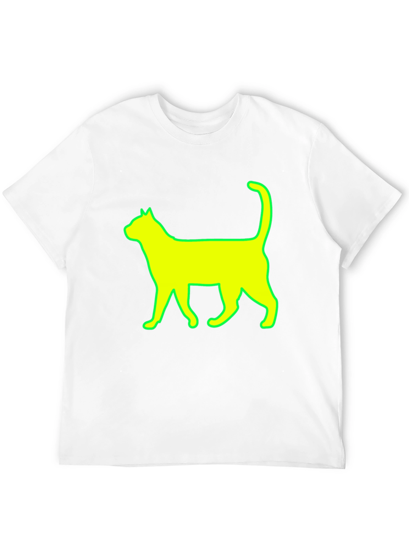 Cat Silhouette Graphic Tee - Stylish Black T-Shirt