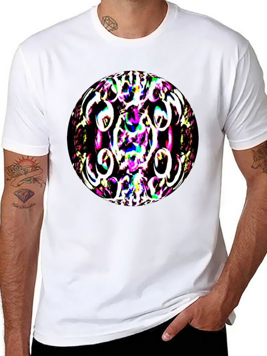 Abstract Psychedelic Pattern Black T-Shirt