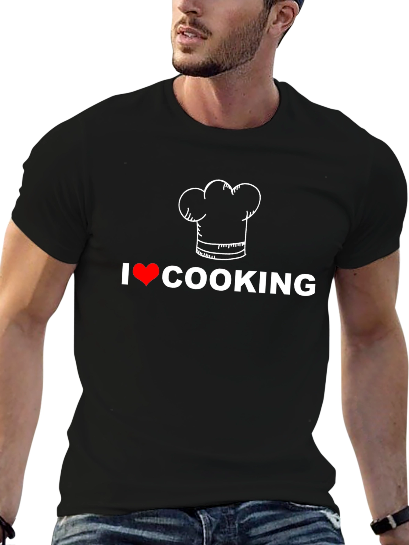 I Love Cooking T-Shirt Chef Hat Graphic Tee