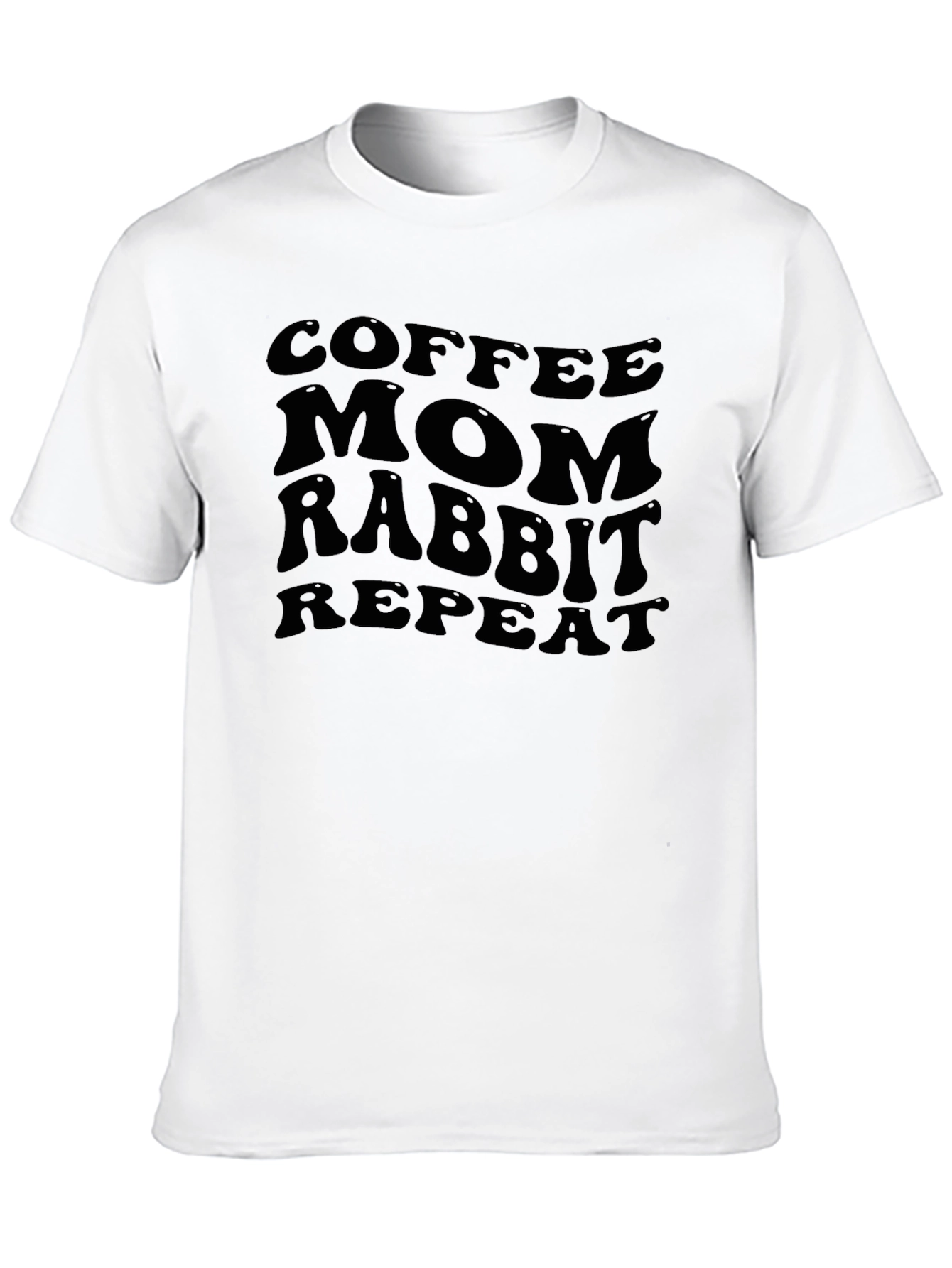 Coffee Mom Rabbit Repeat Graphic Tee