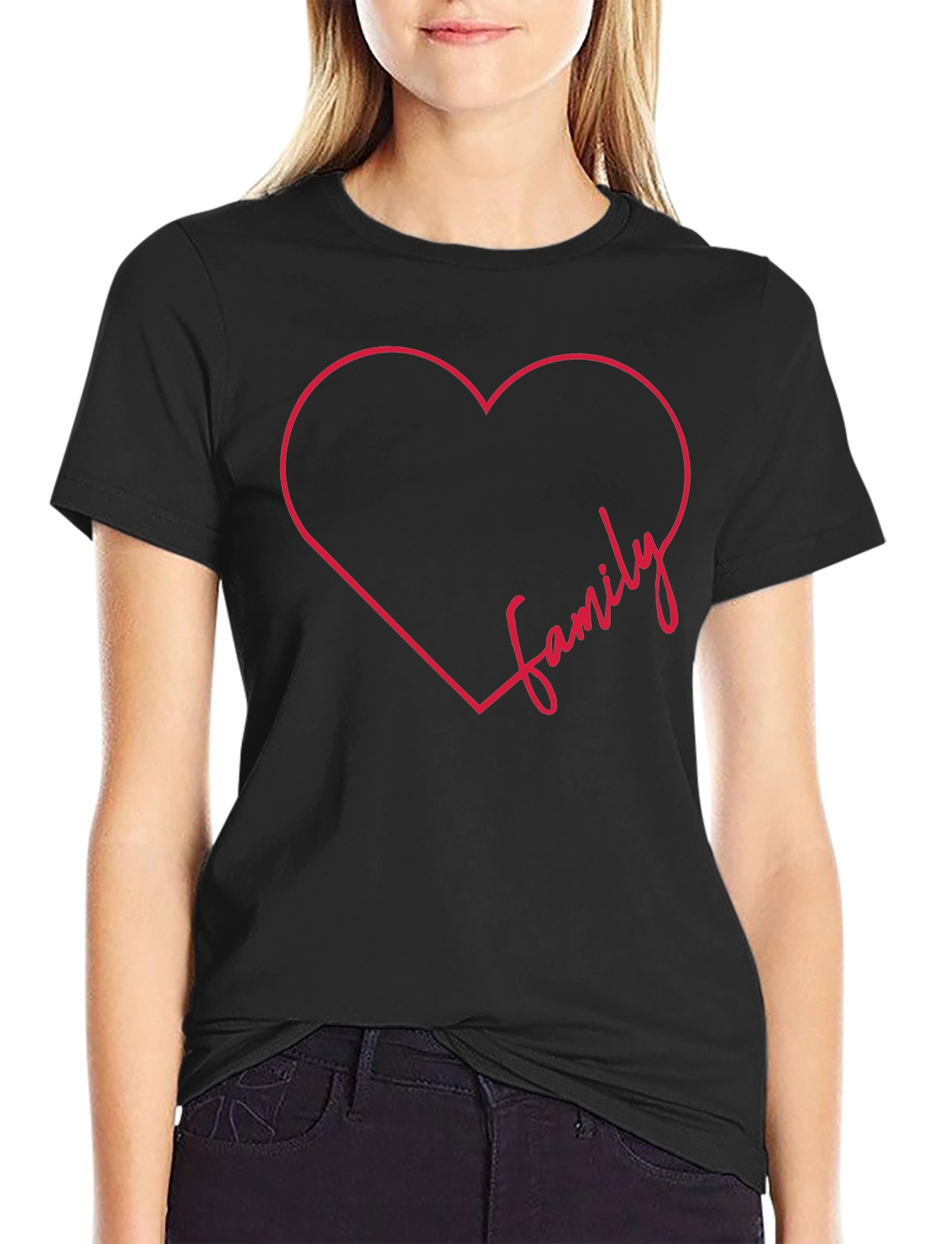 Family Heart Graphic Tee - Stylish Comfort