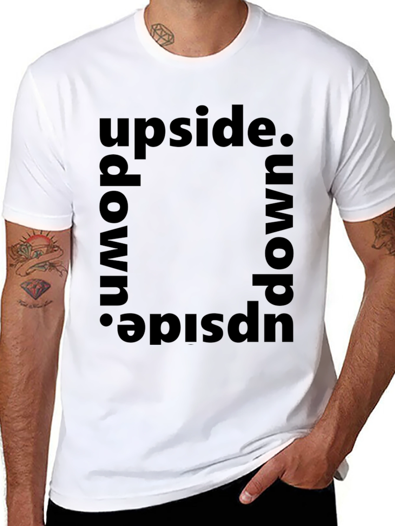 Upside Down Graphic Tee - Trendy Statement Shirt