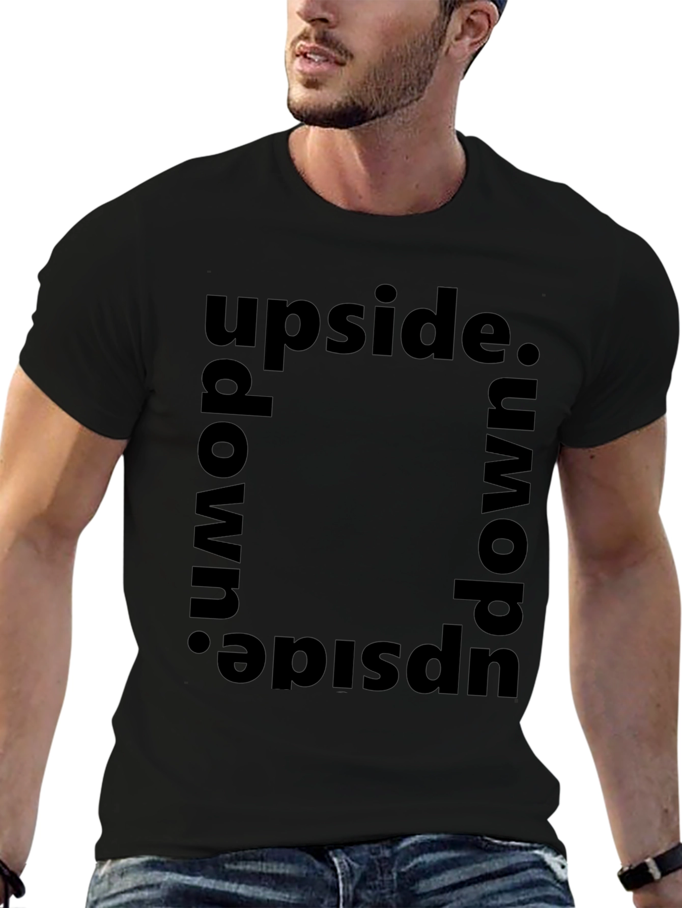 Upside Down Graphic Tee - Trendy Statement Shirt