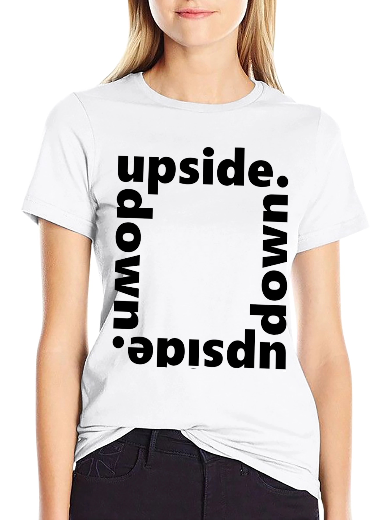 Upside Down Graphic Tee - Trendy Statement Shirt