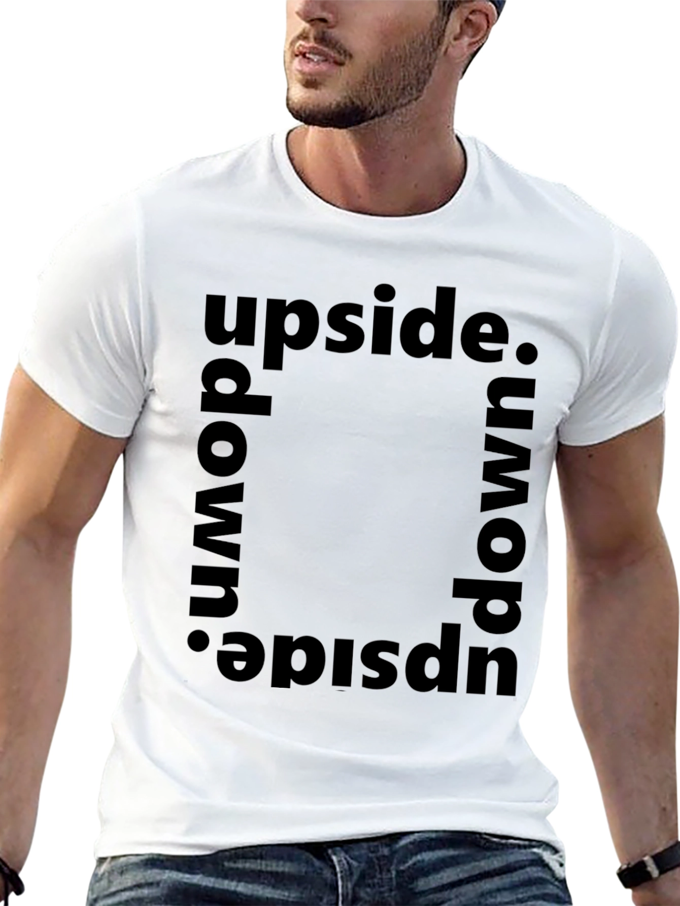 Upside Down Graphic Tee - Trendy Statement Shirt