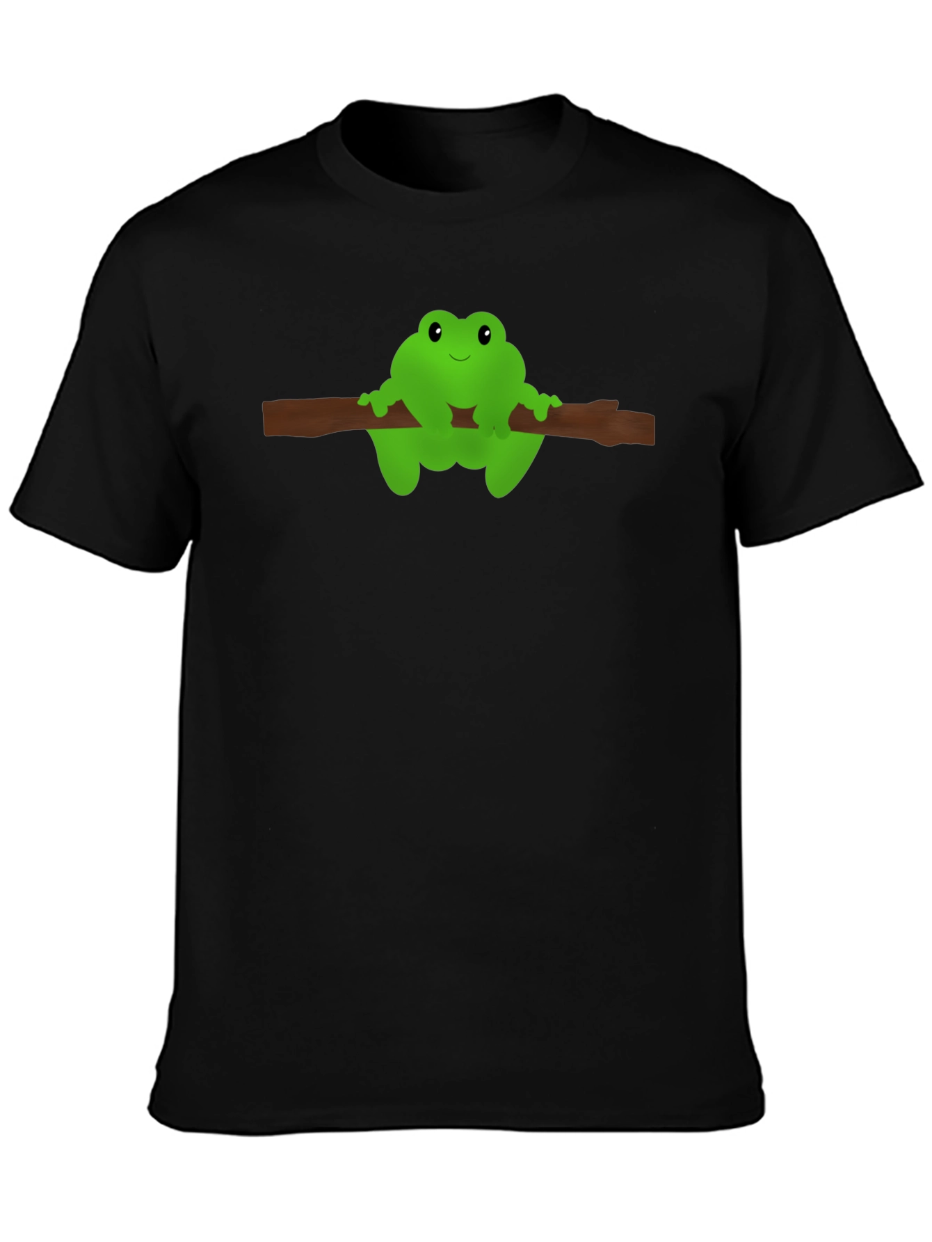 Frog On Branch Graphic Tee - Black