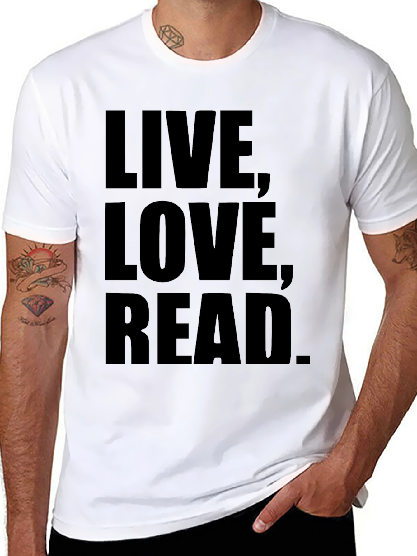 Live Love Read Black Graphic T-Shirt