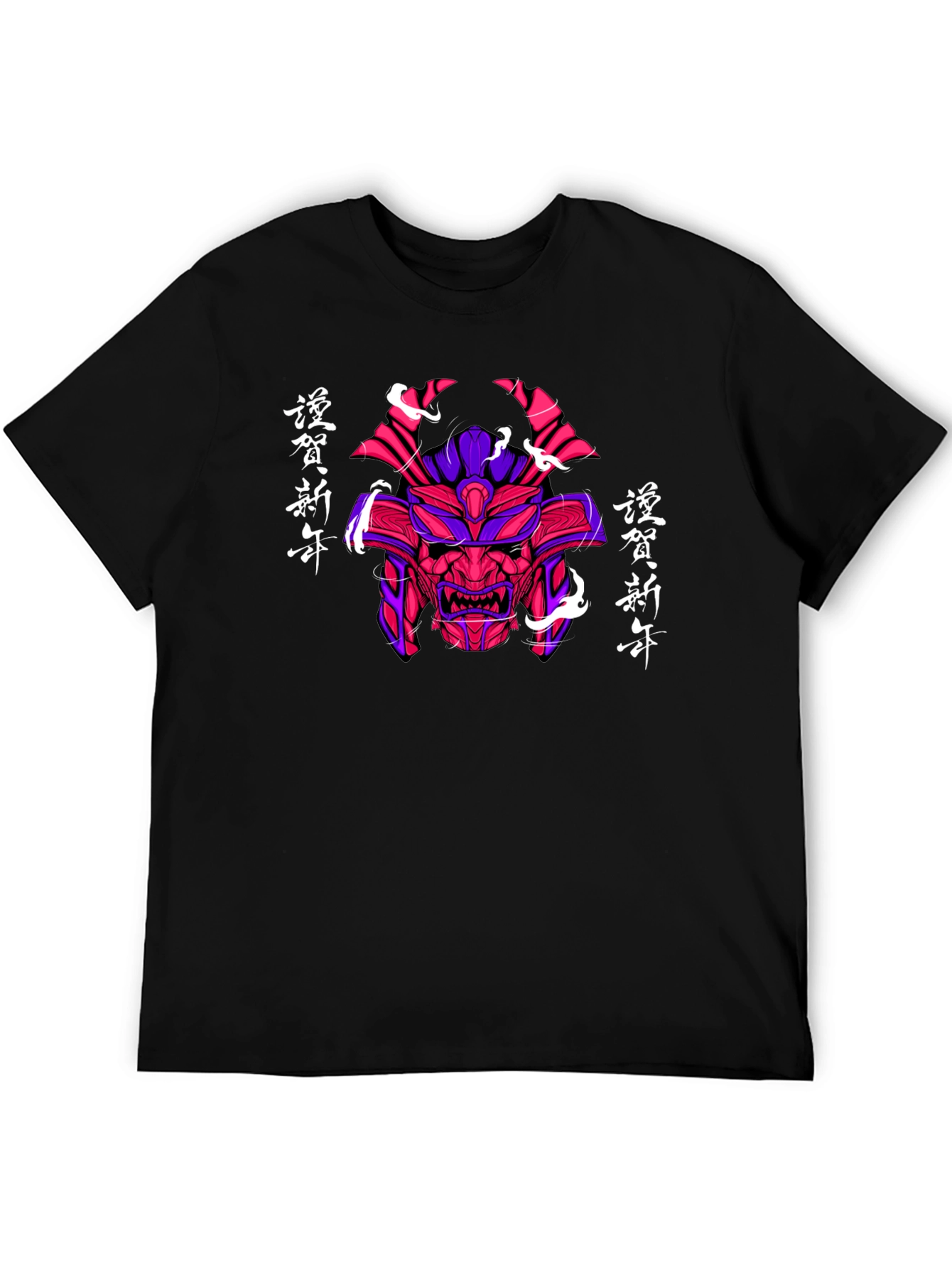 Samurai Mask Graphic Tee - Japanese Style