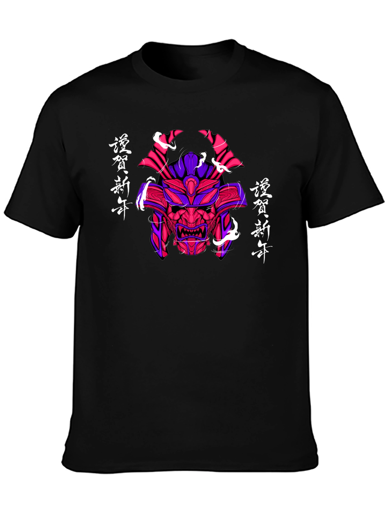 Samurai Mask Graphic Tee - Japanese Style