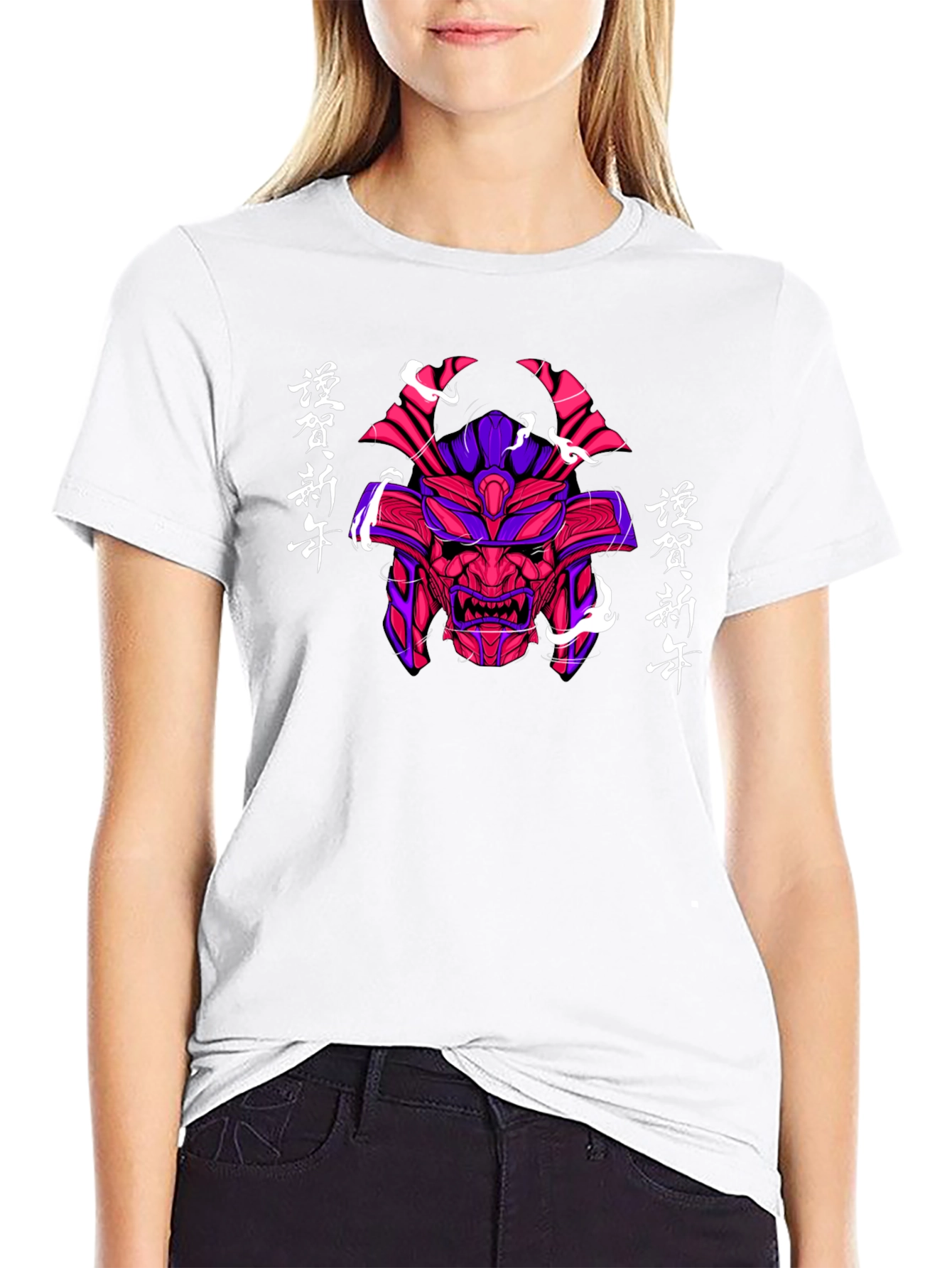 Samurai Mask Graphic Tee - Japanese Style