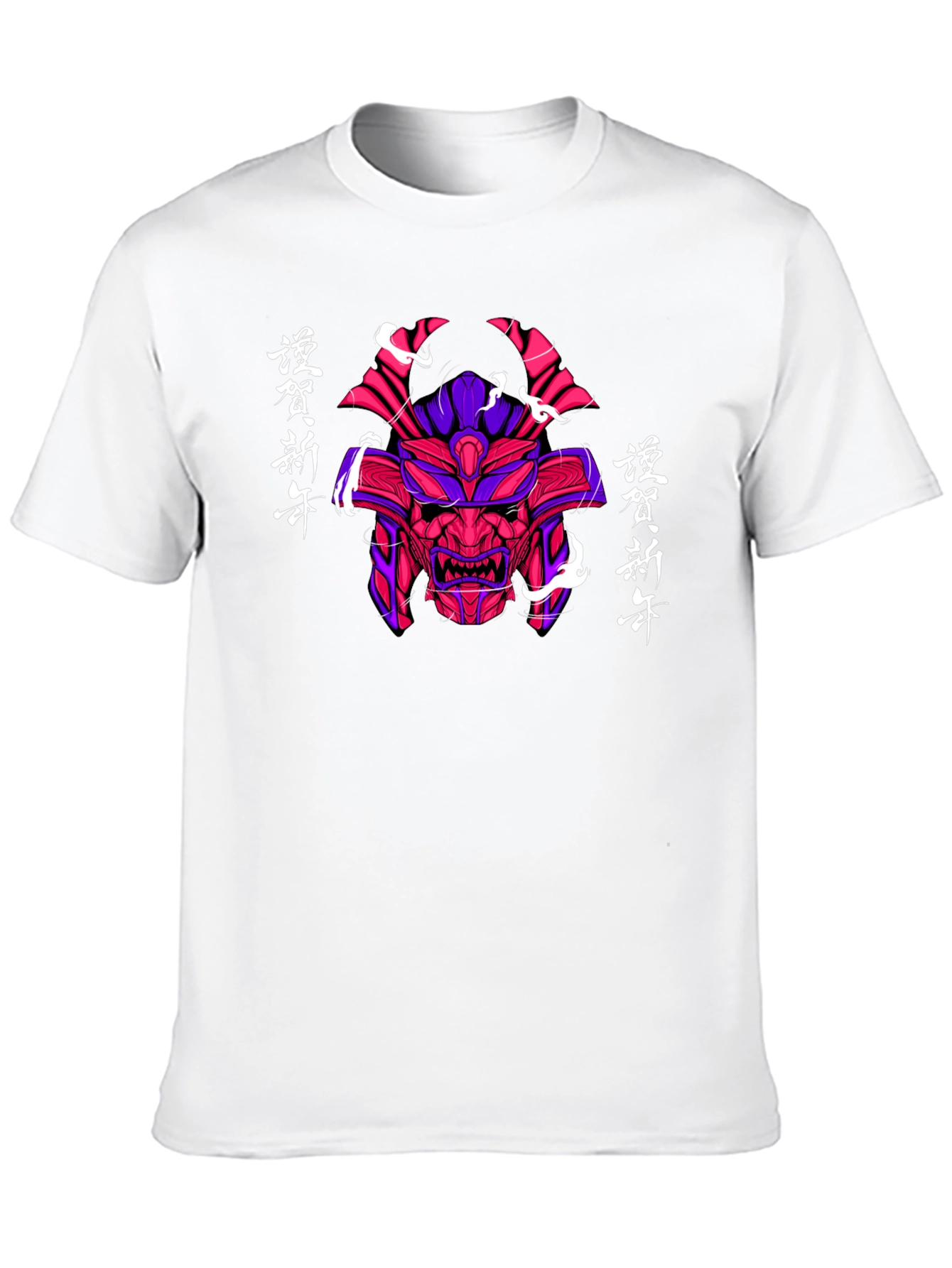 Samurai Mask Graphic Tee - Japanese Style