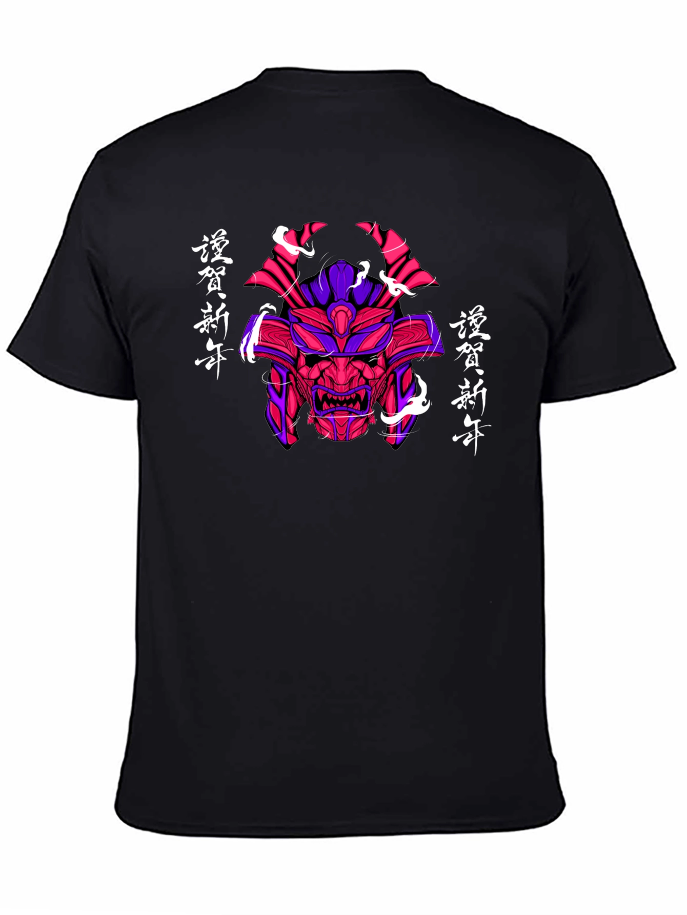 Samurai Mask Graphic Tee - Japanese Style