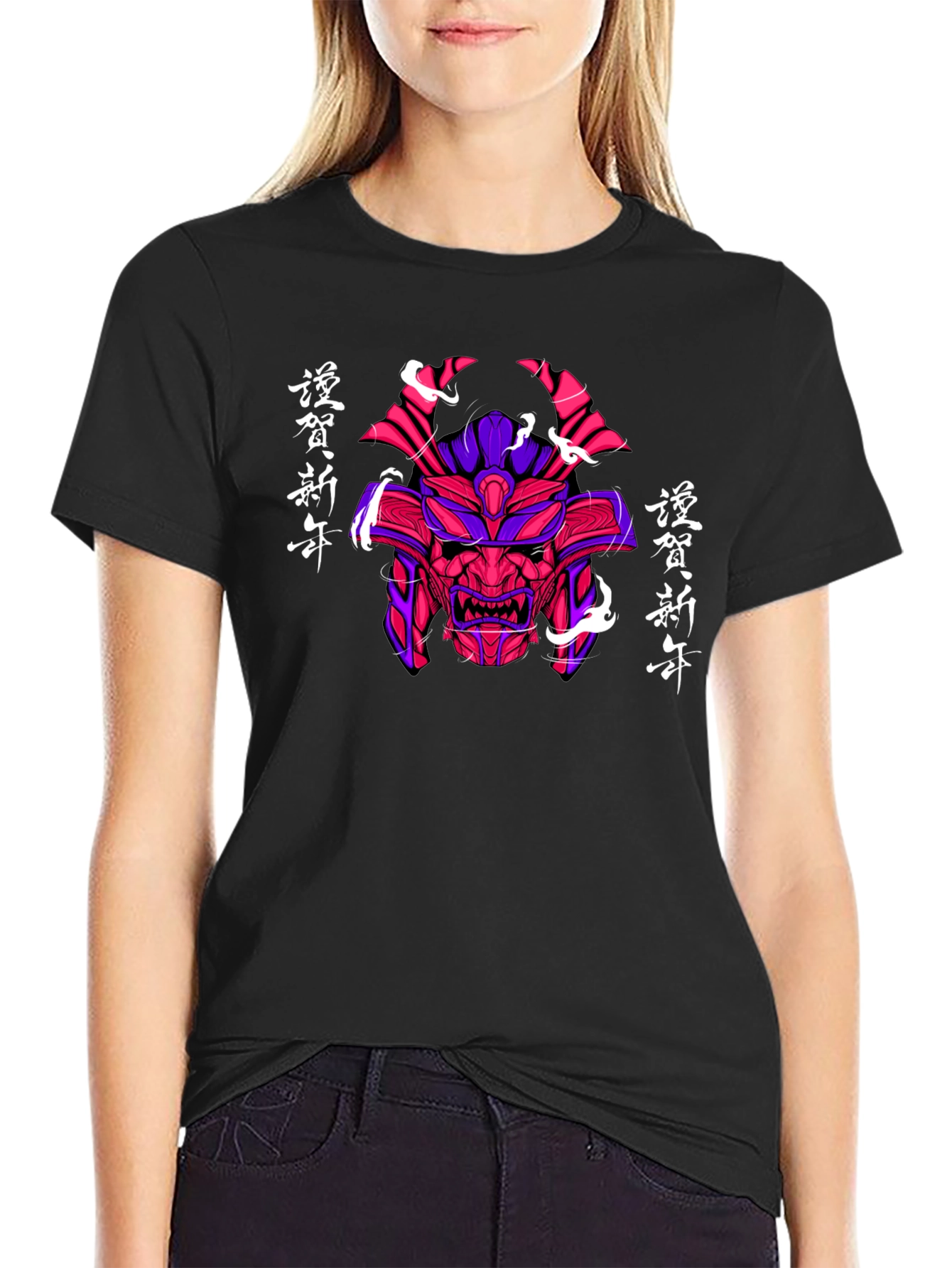 Samurai Mask Graphic Tee - Japanese Style