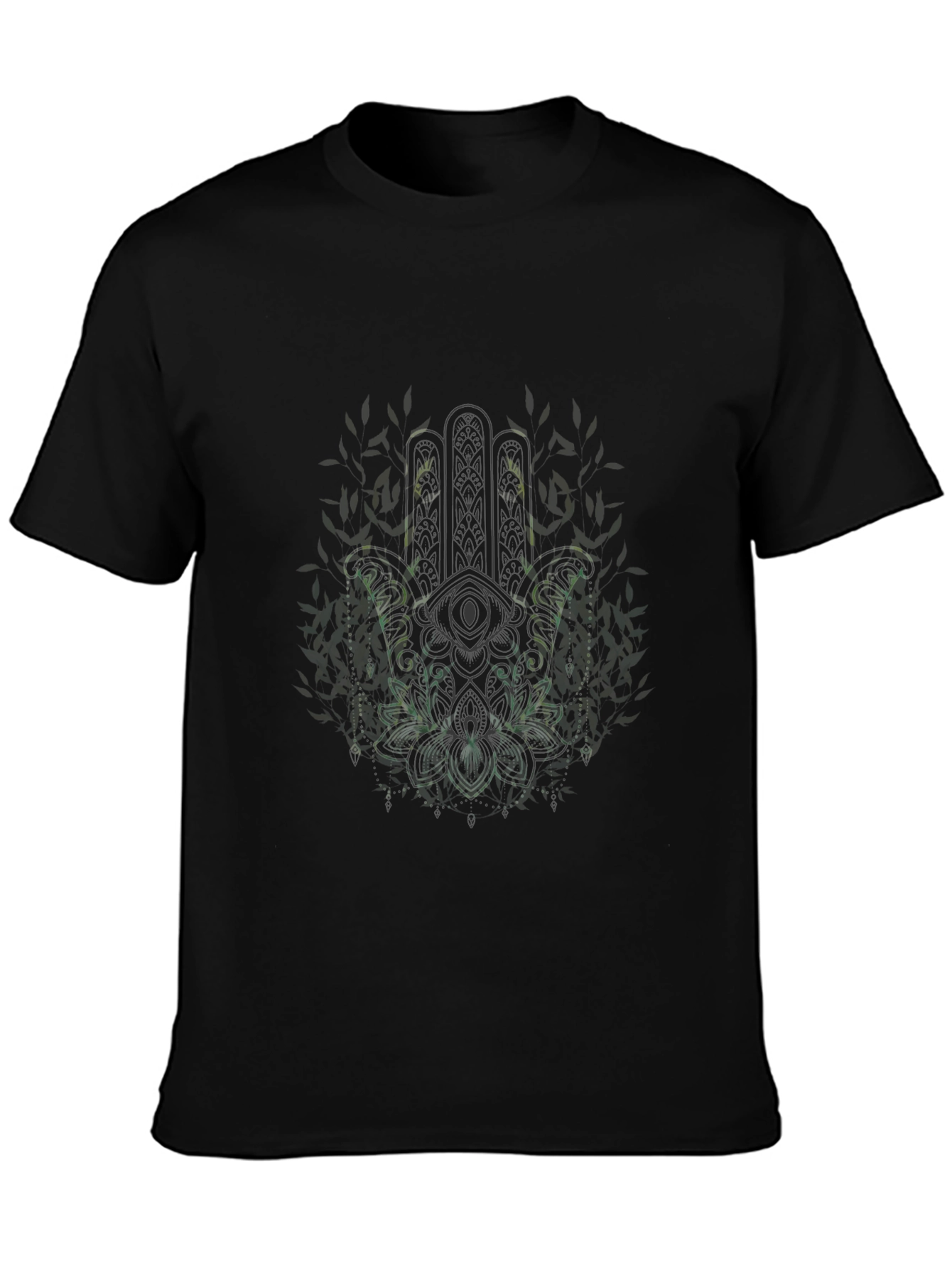 Hamsa Hand Graphic Tee - Mens Black T-Shirt