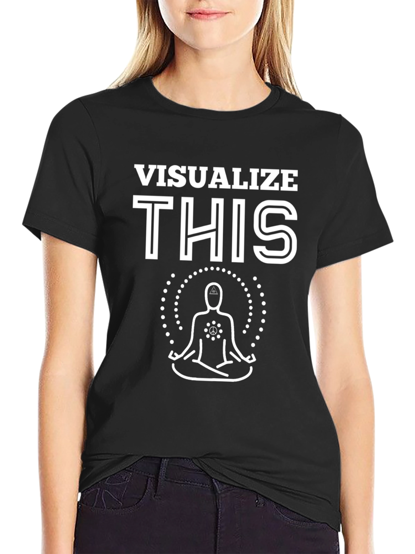 Visualize This Meditation T-Shirt - Black Cotton Graphic Tee