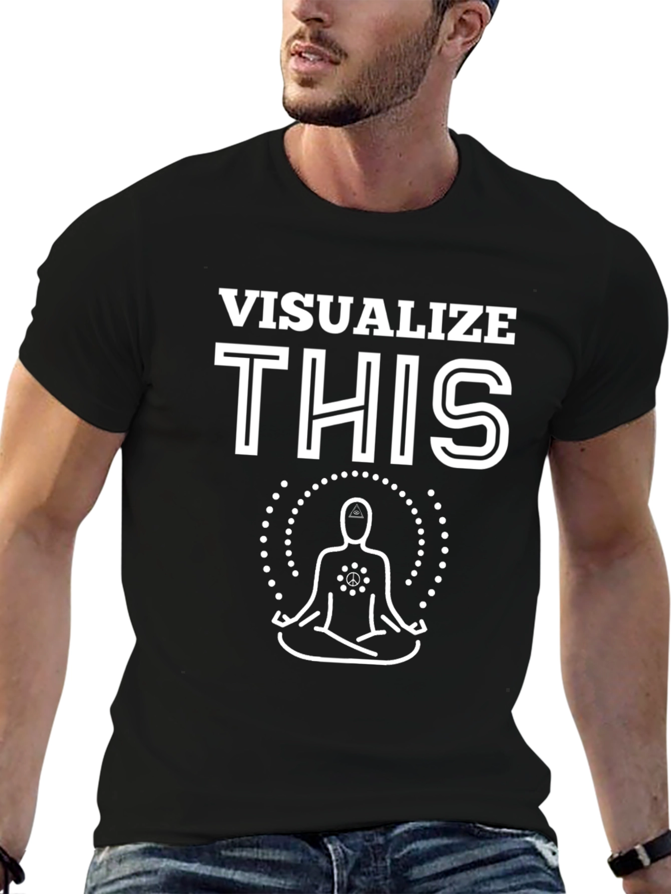 Visualize This Meditation T-Shirt - Black Cotton Graphic Tee