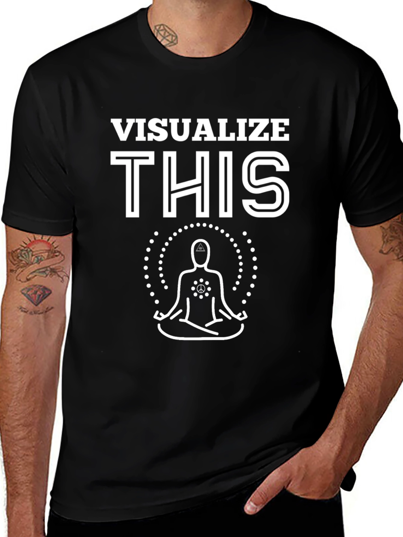 Visualize This Meditation T-Shirt - Black Cotton Graphic Tee