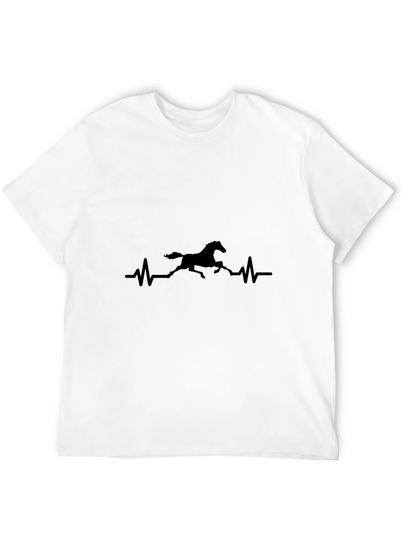 Horse Heartbeat Graphic Black T-Shirt