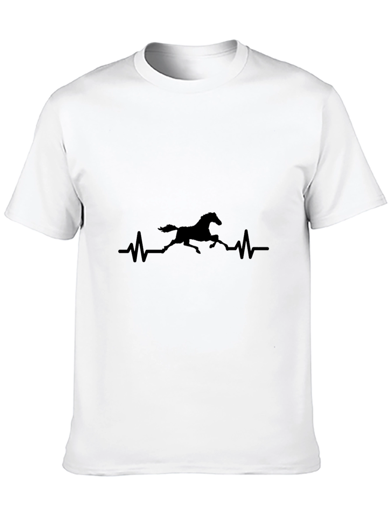 Horse Heartbeat Graphic Black T-Shirt