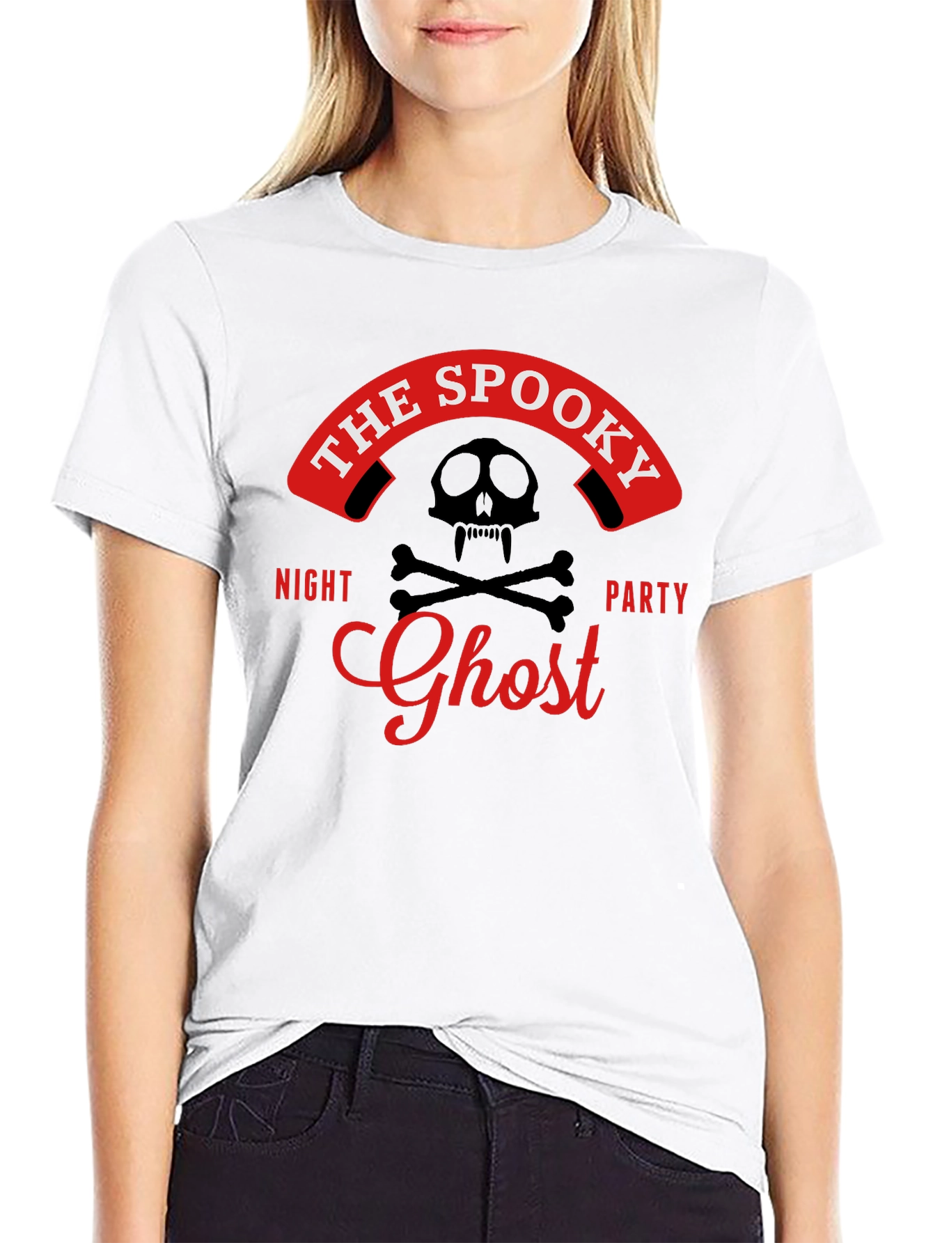 Spooky Ghost Night Party T-Shirt - Skull & Bones