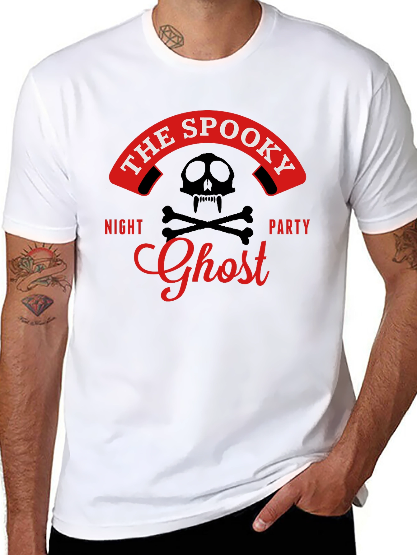 Spooky Ghost Night Party T-Shirt - Skull & Bones