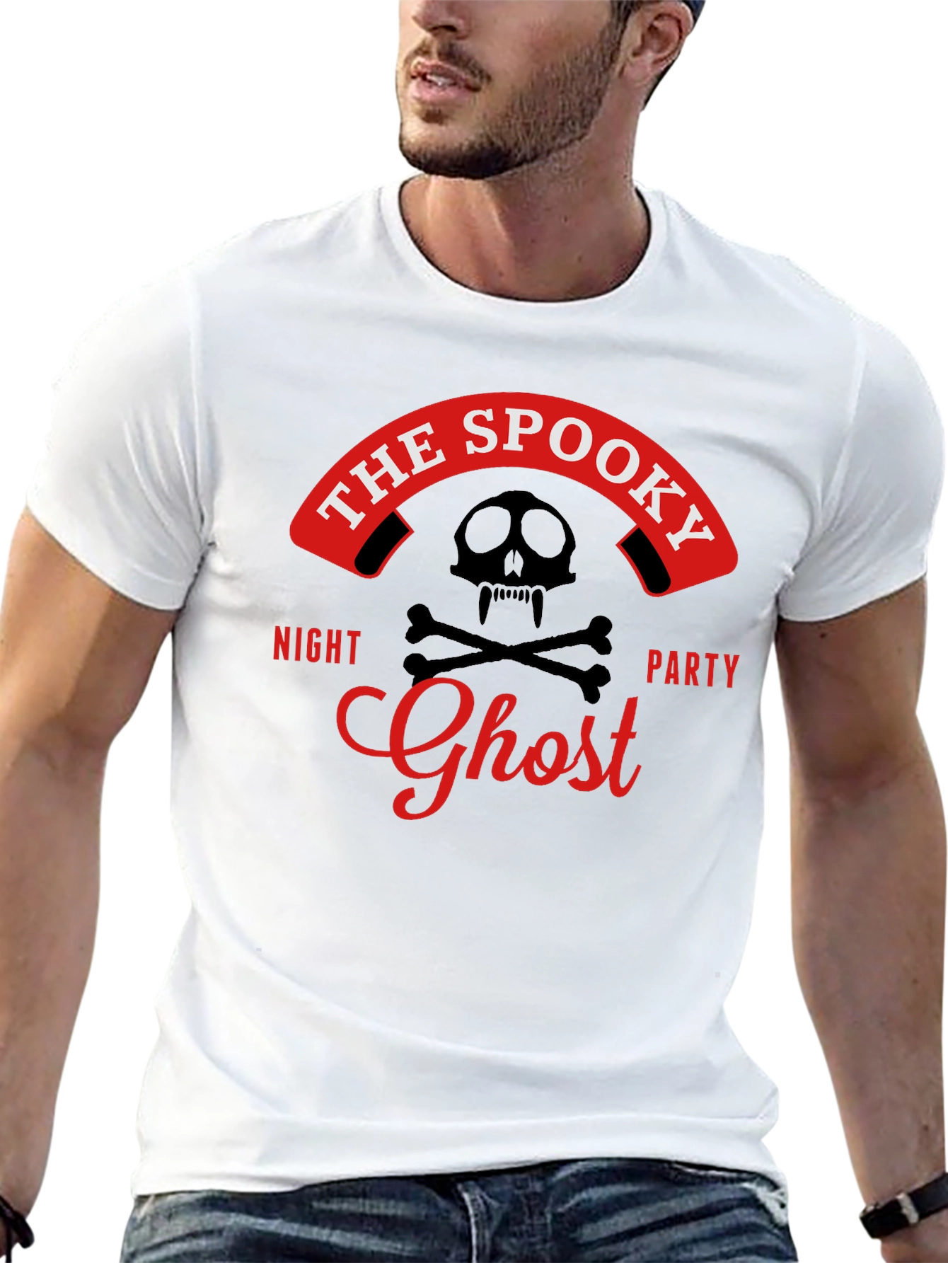 Spooky Ghost Night Party T-Shirt - Skull & Bones