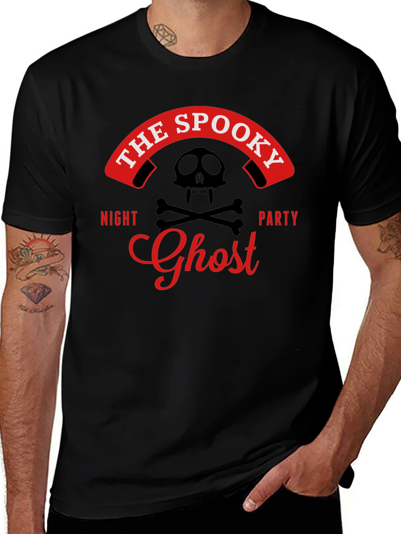 Spooky Ghost Night Party T-Shirt - Skull & Bones