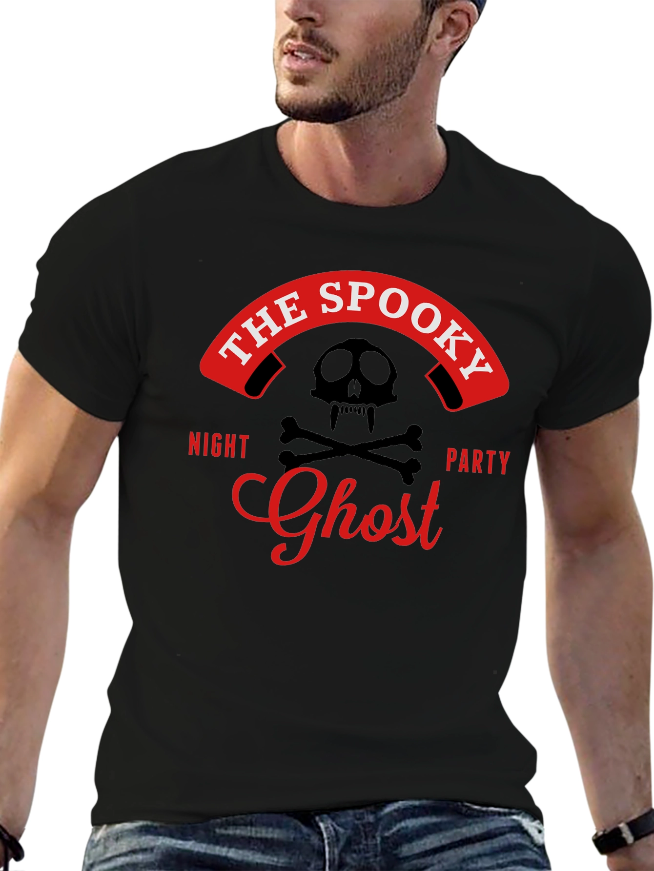 Spooky Ghost Night Party T-Shirt - Skull & Bones