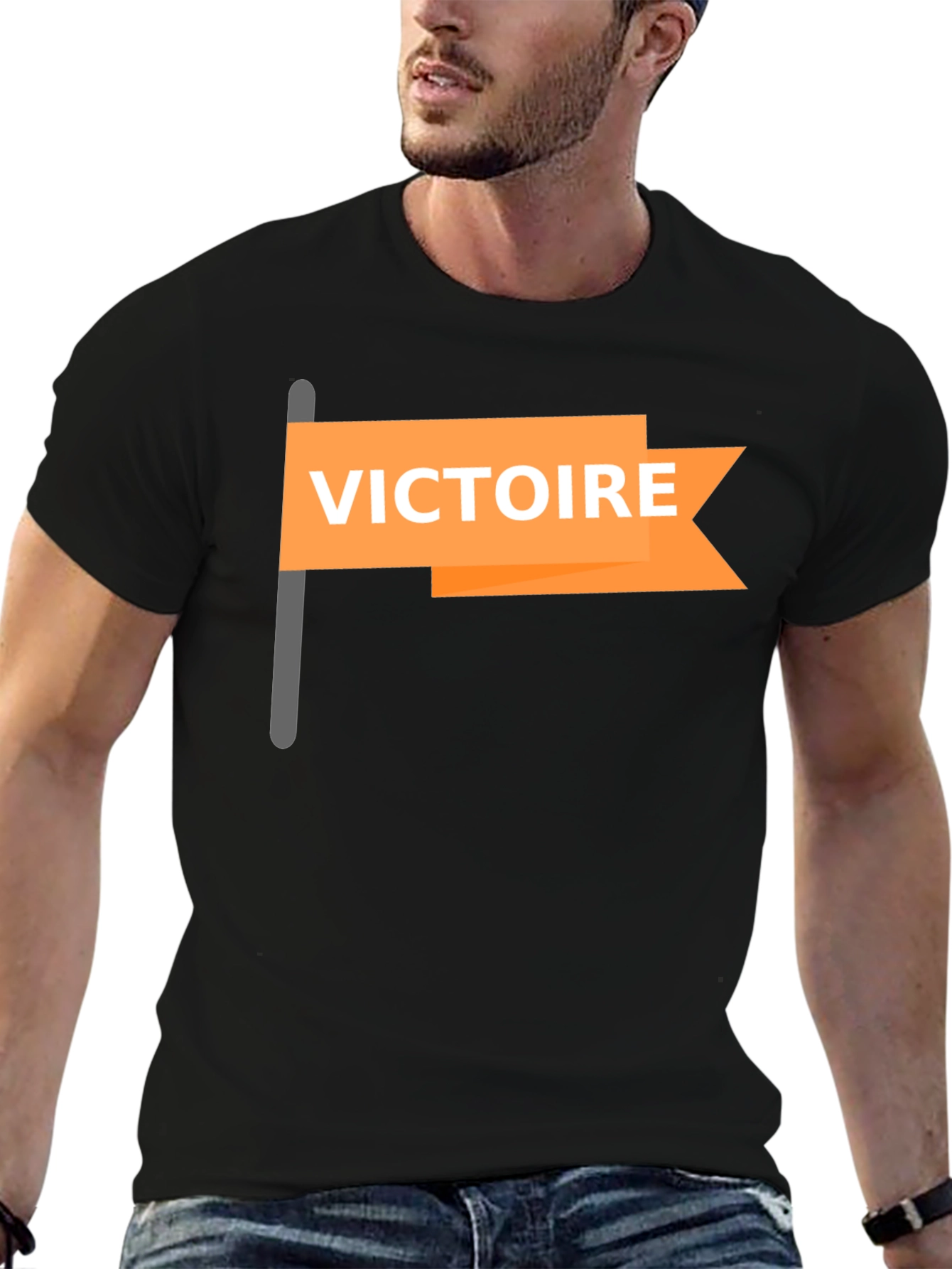 Victoire Flag Graphic T-Shirt - Casual Style