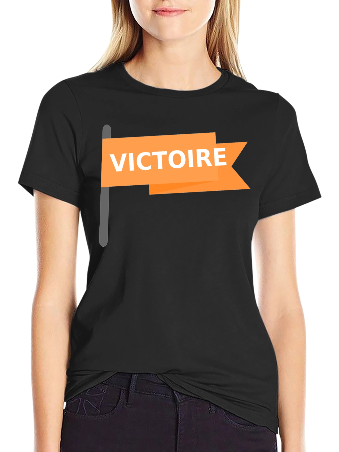 Victoire Flag Graphic T-Shirt - Casual Style