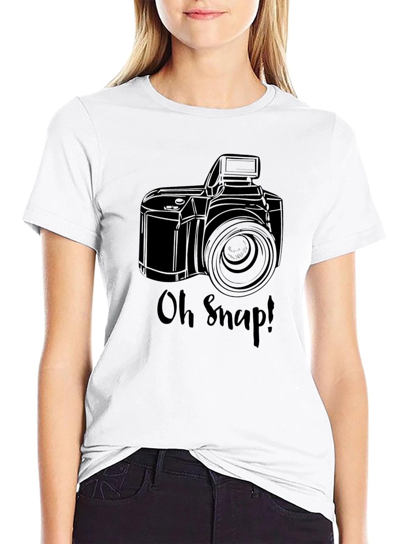 Oh Snap! Camera Graphic Black T-Shirt