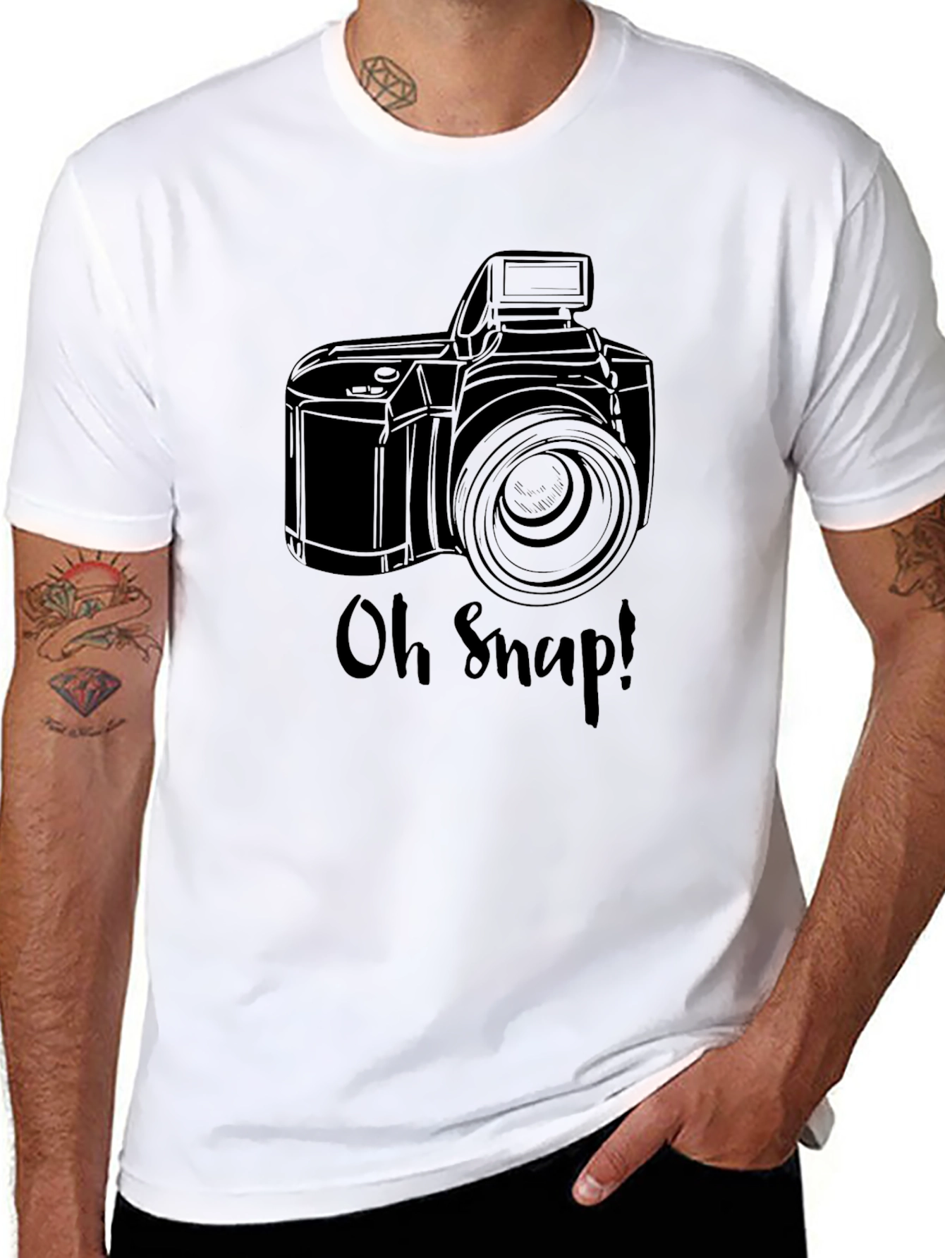 Oh Snap! Camera Graphic Black T-Shirt