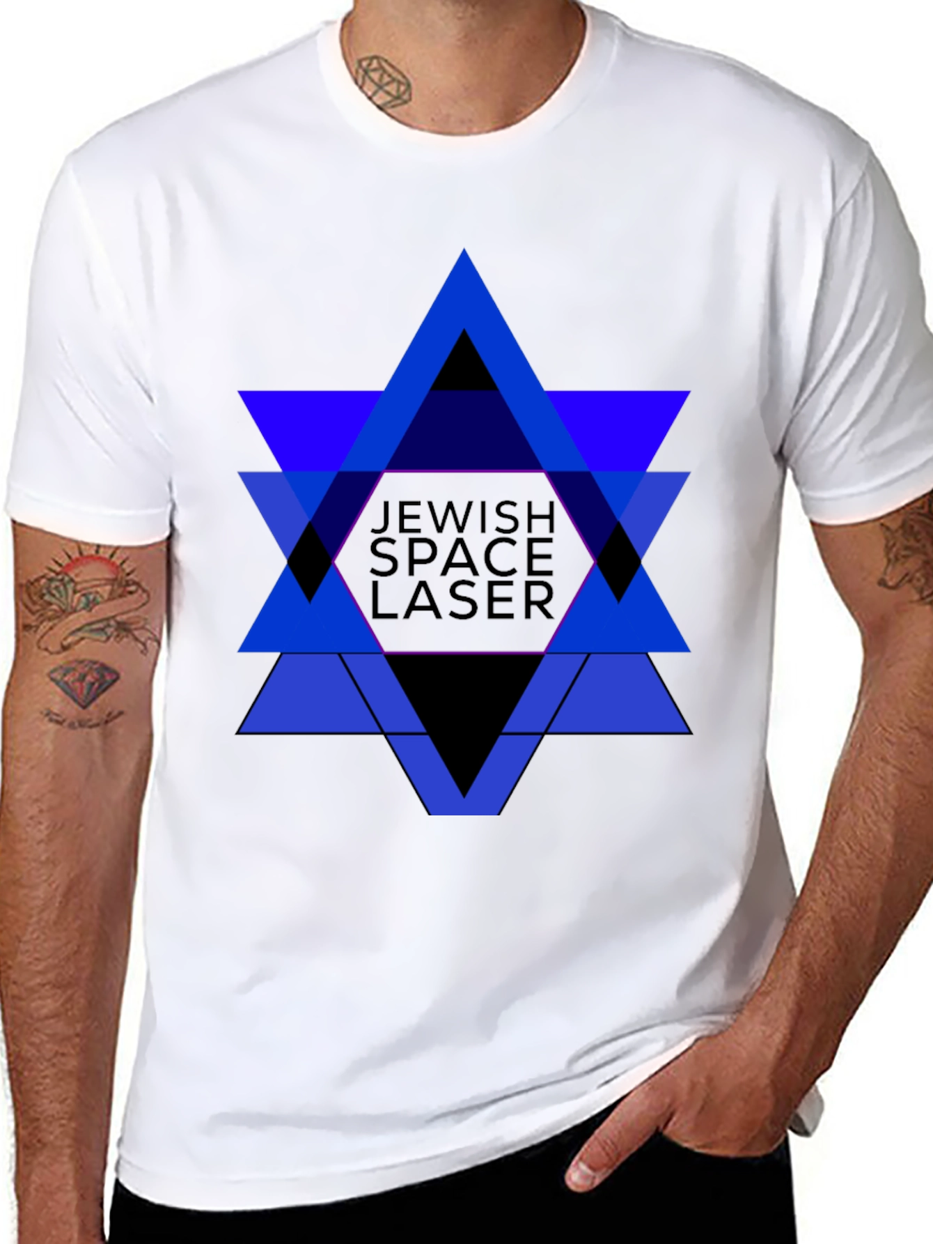 Jewish Space Laser Graphic Tee - Black Cotton Shirt