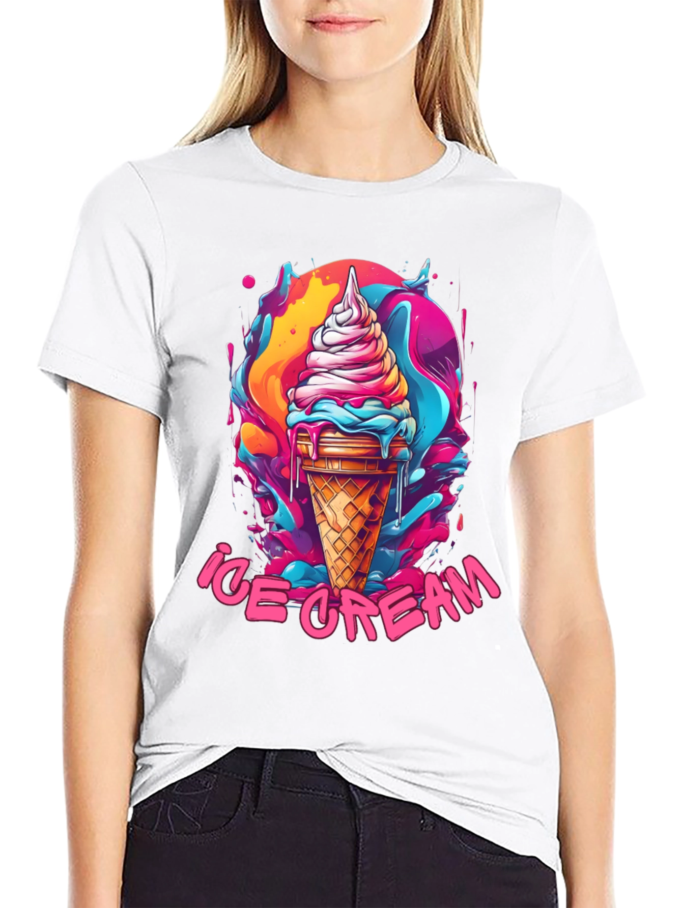Ice Cream Graphic Tee - Fun Summer Design