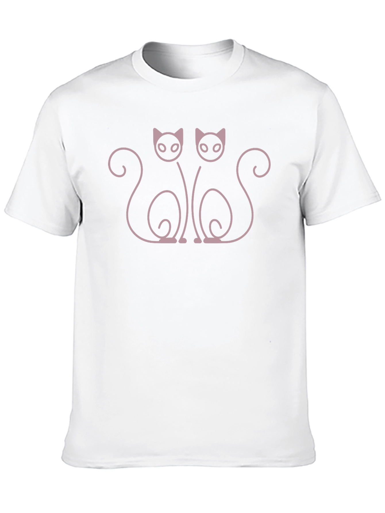 Stylized Cats Graphic Tee - Black