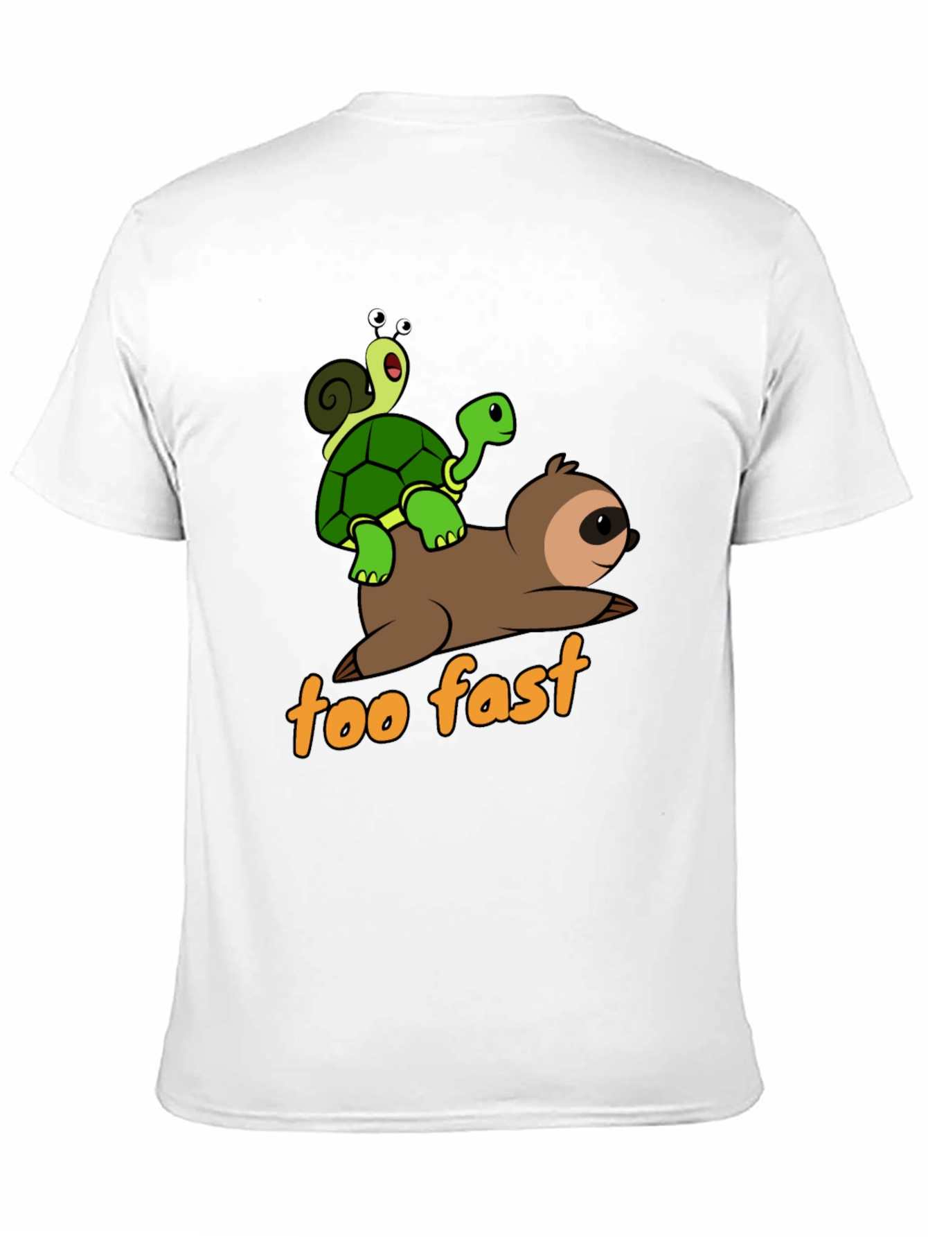 Funny Sloth Turtle and Snail Graphic T-Shirt