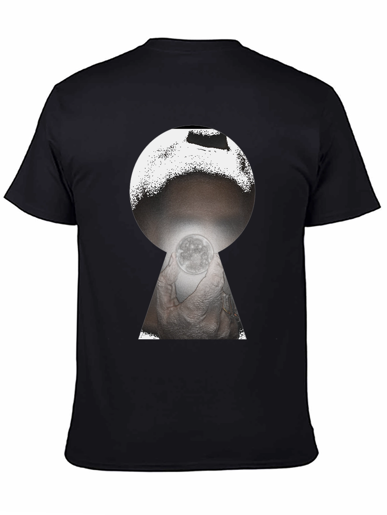 Mystic Moon Keyhole Graphic Tee - Black