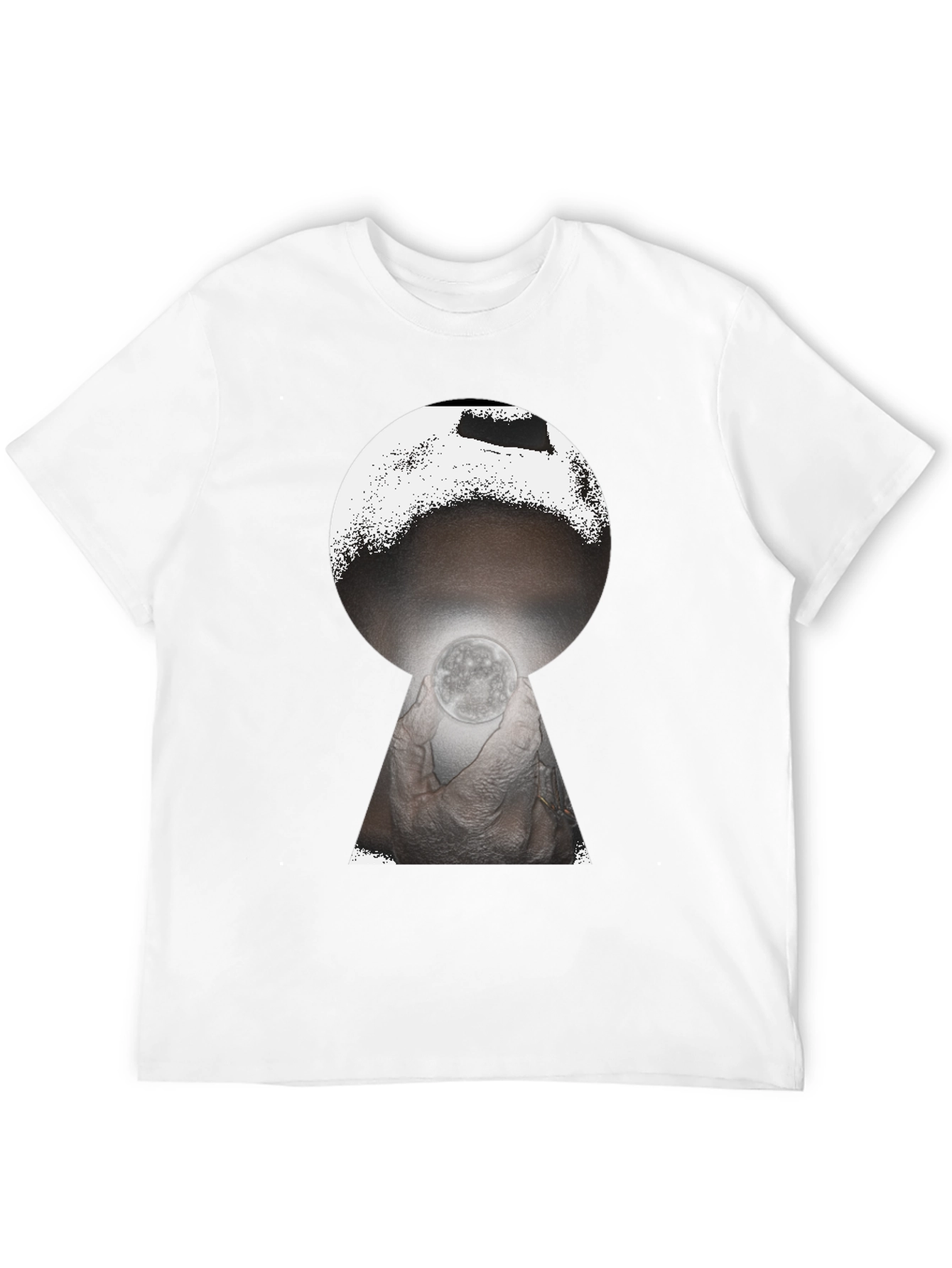 Mystic Moon Keyhole Graphic Tee - Black
