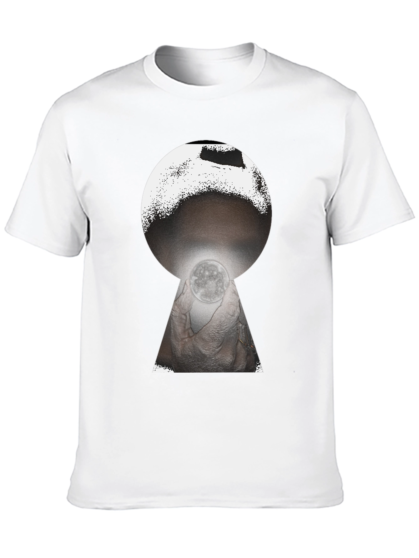 Mystic Moon Keyhole Graphic Tee - Black