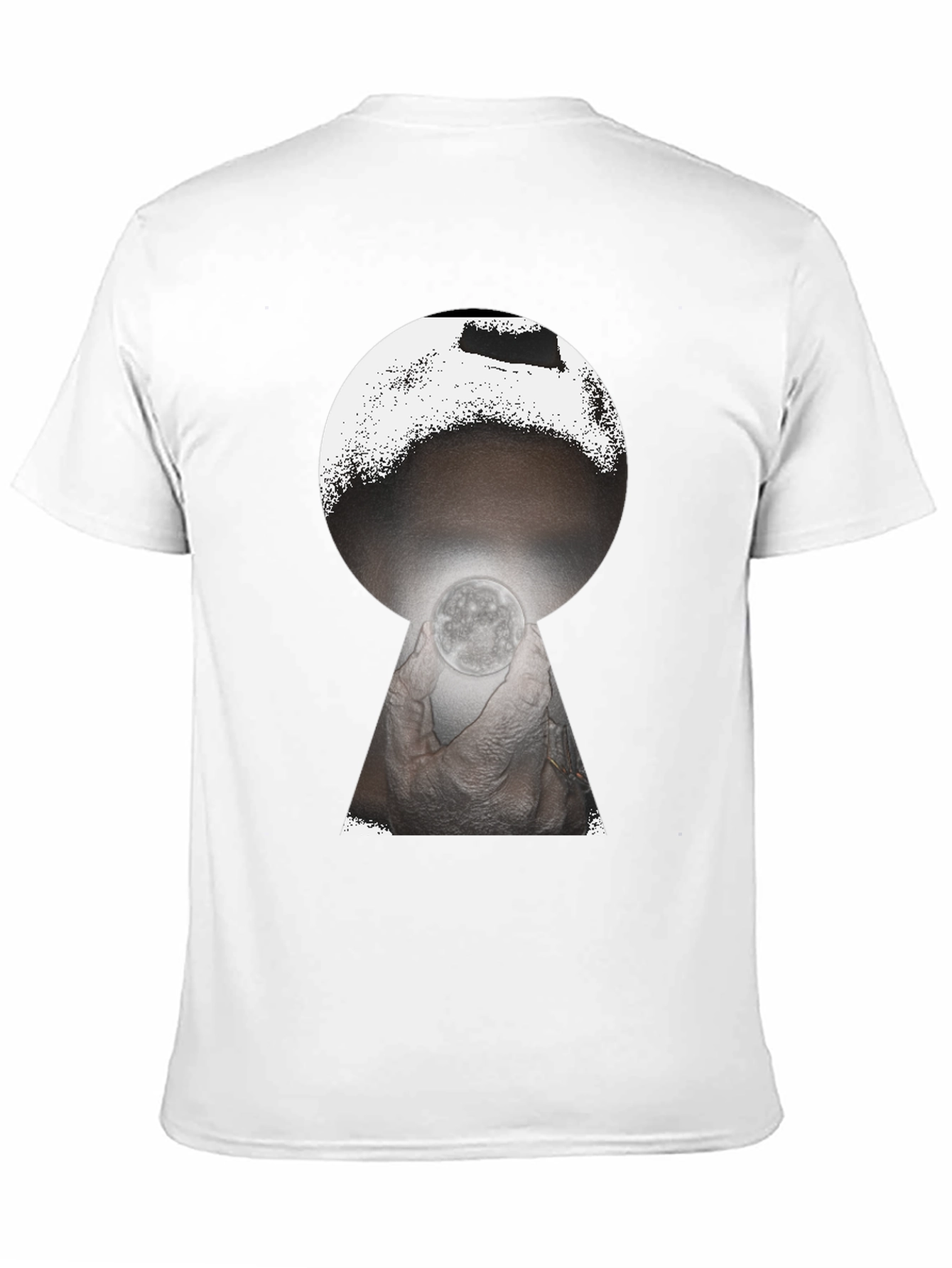 Mystic Moon Keyhole Graphic Tee - Black