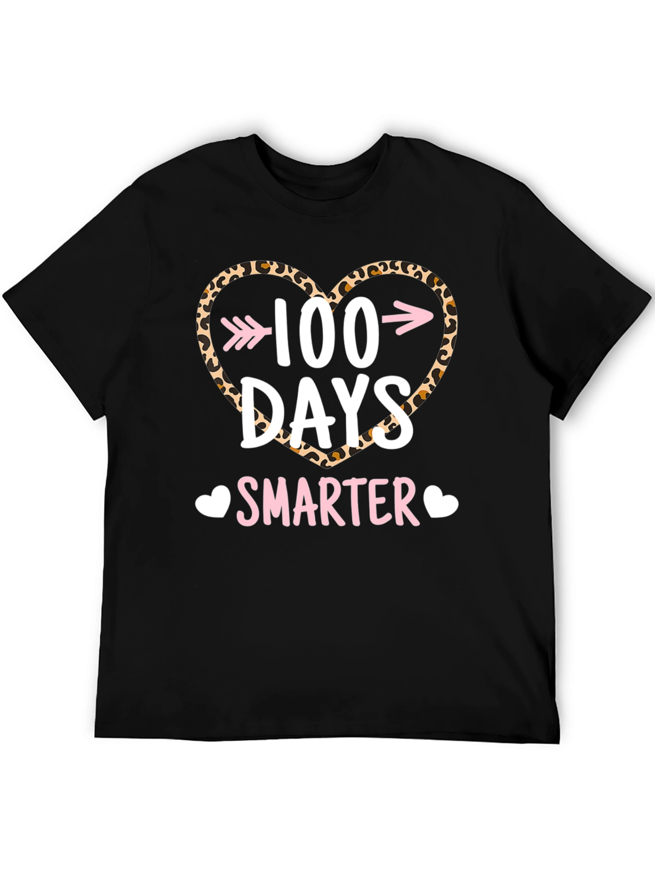 100 Days Smarter Leopard Heart T-Shirt