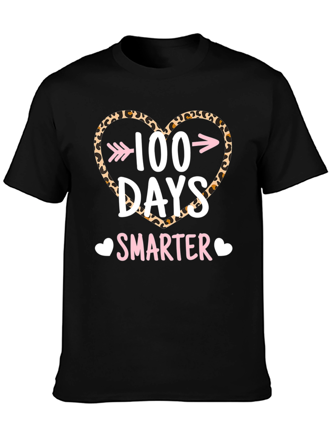 100 Days Smarter Leopard Heart T-Shirt