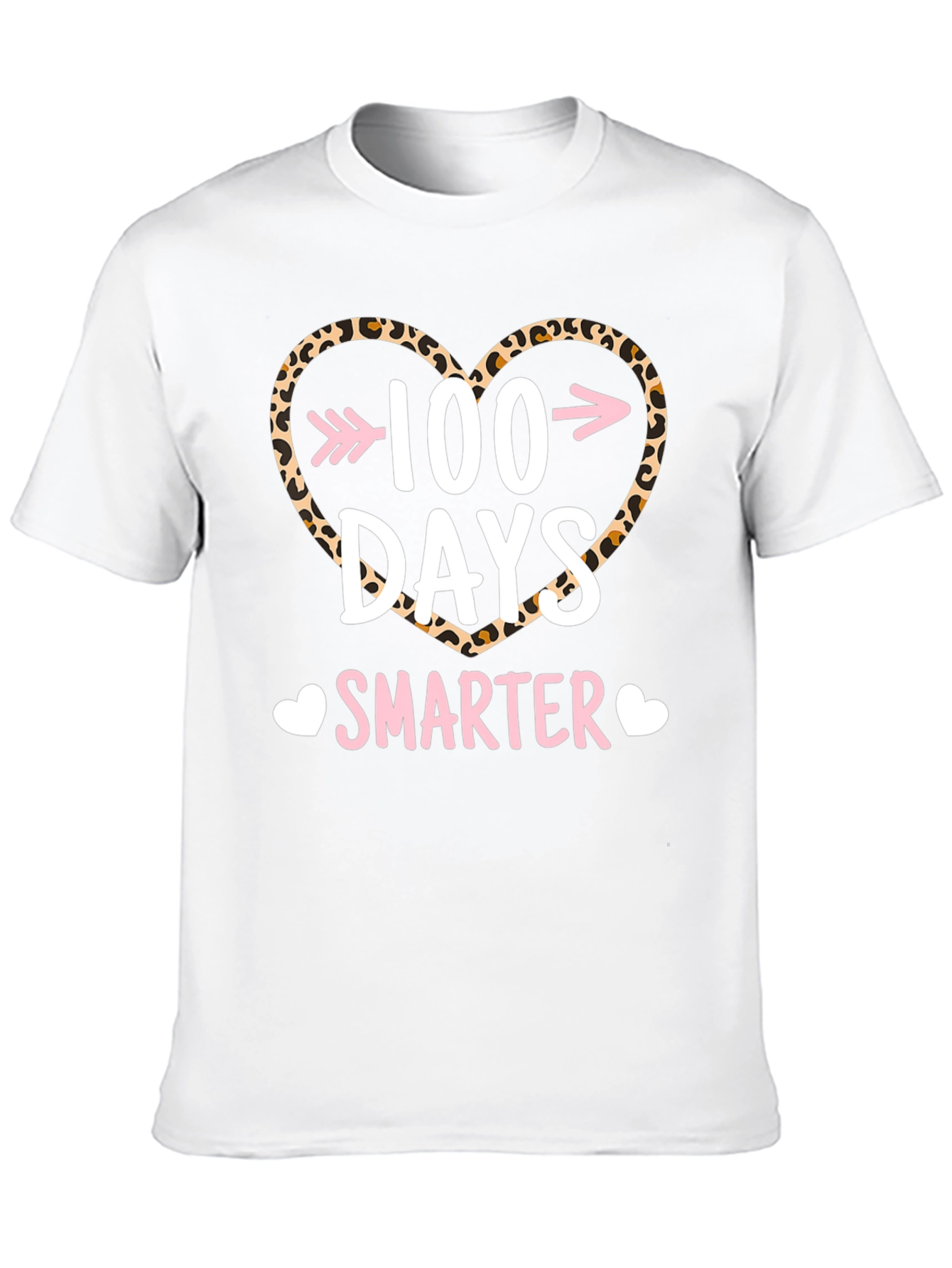 100 Days Smarter Leopard Heart T-Shirt