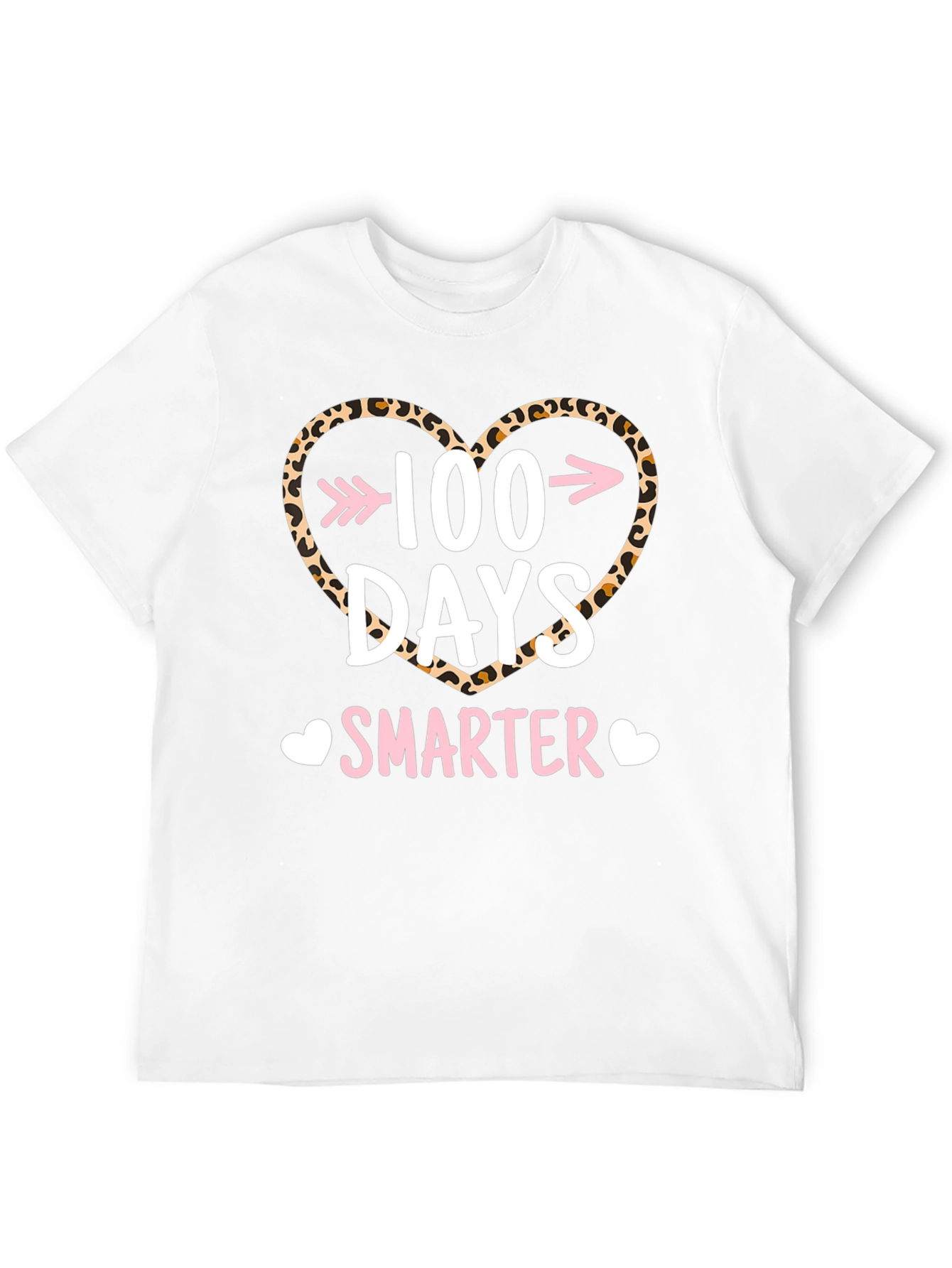 100 Days Smarter Leopard Heart T-Shirt