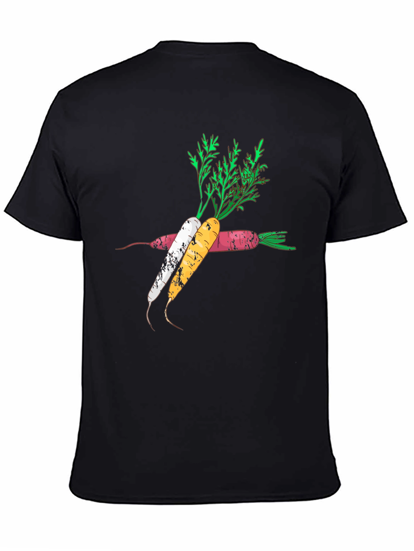 Carrot Graphic Black T-Shirt Trendy Design