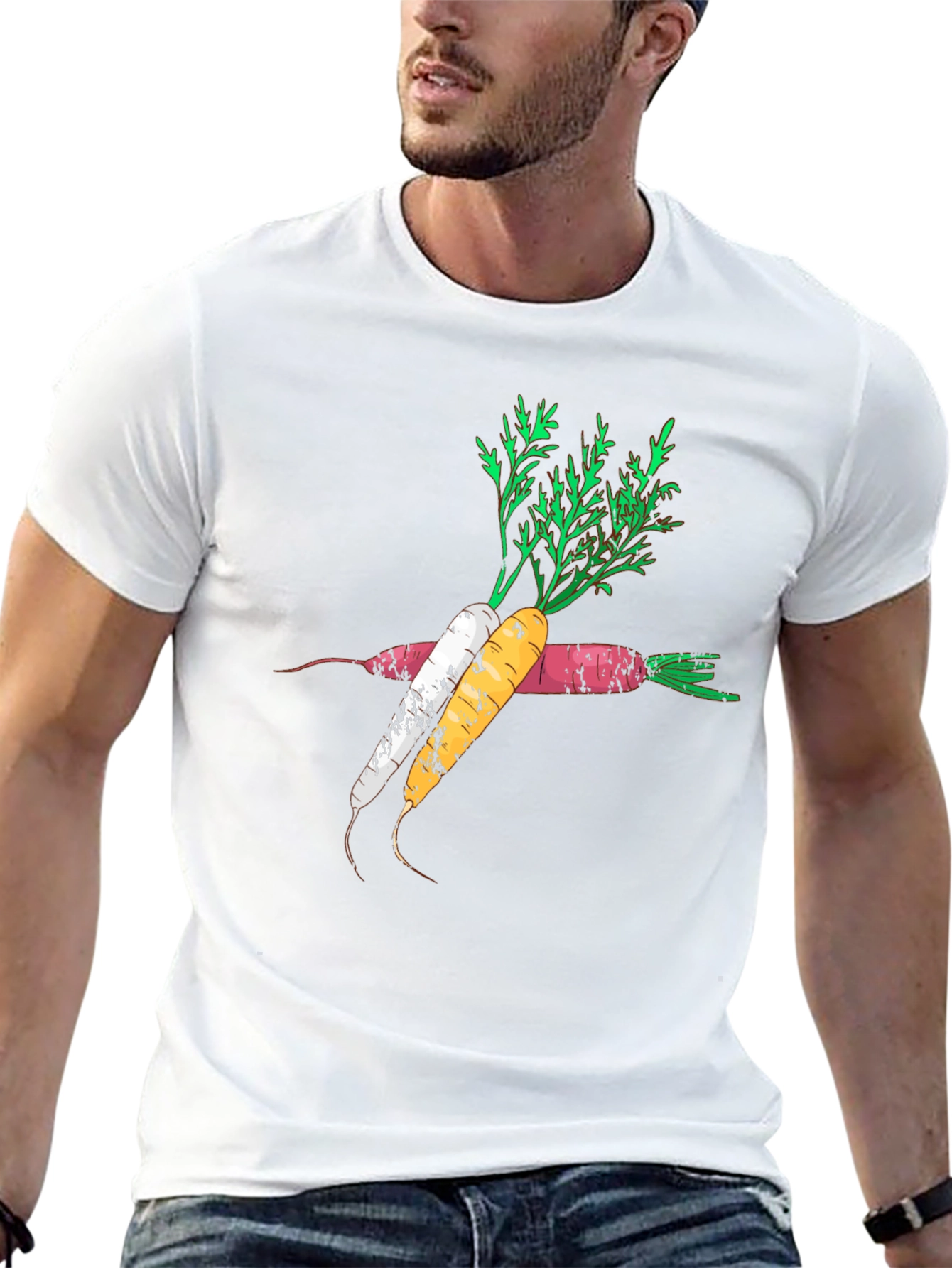 Carrot Graphic Black T-Shirt Trendy Design